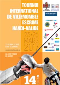 14ème TOURNOI INTERNATIONAL D'ESCRIME HANDI-VALIDE DE VILLEMOMBLE // 25-26 MARS 2617. Du 25 au 26 mars 2017 à VILLEMOMBLE. Seine-saint-denis.  09H00